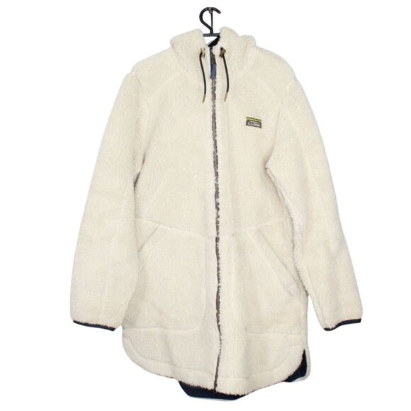 L.L. Bean Jackets & Blazers - LL Bean Mountain Pile Fleece Coat Warm Cozy Natural Size Large